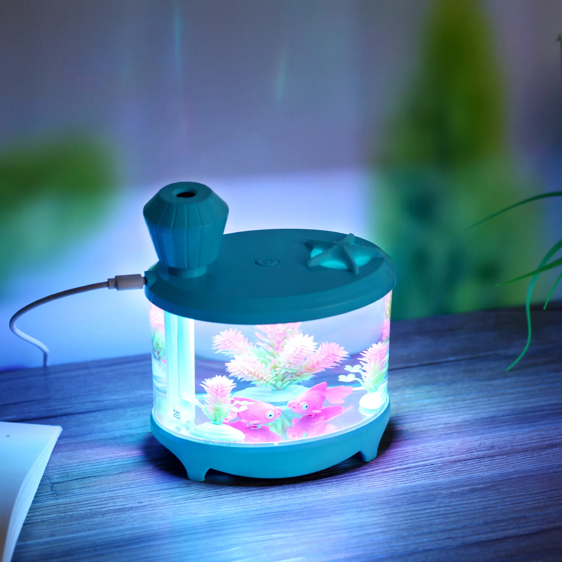 

New Aquarium Mini Home Air Humidifier USB Night Light Ultrasonic Humidifier
