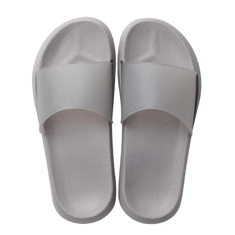 Women Summer Slides Non-slip Solid Color Slippers Women Beach Flip Flops Women Indoor Slippers Transparent Bothe Slides - Цвет: gray