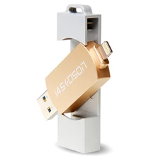 Usb Flash Drive 32GB USB3.0 Lightning Pen Drive For iPhone 6 6s 7 Plus OTG MFI Flash Drive Metal U Disk