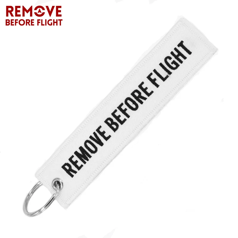 Remove Before Flight Key Chain llaveros Important Things Tag White Embroidery Key Fobs OEM Key Jewelry Aviation Gifts Chaveiro (5)