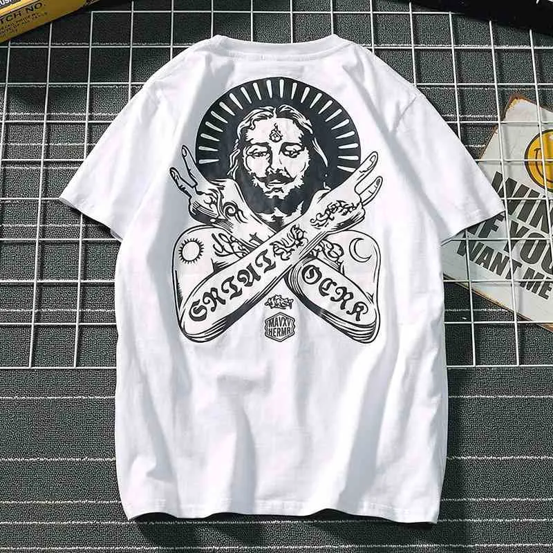 VERSMA 2017 японская Harajuku Spoof Jesus религиозная футболка с принтом для мужчин и женщин