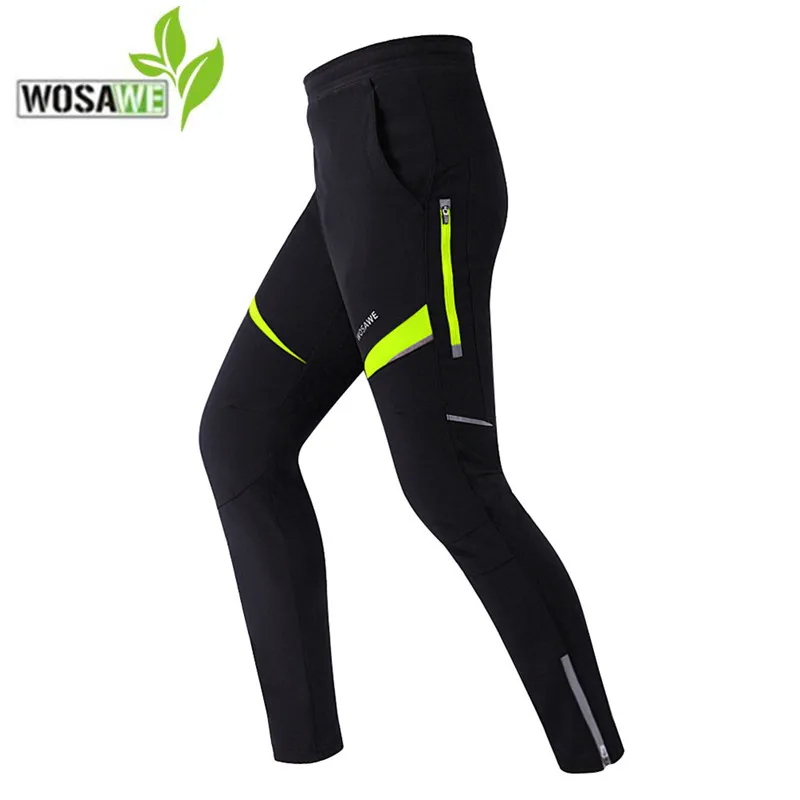 

WOSAWE Cycling pants Mountain Bike Winter Warm Men's Windproof Bicycle Trousers Thermal Tights cyclinge Clothing ciclismo pants
