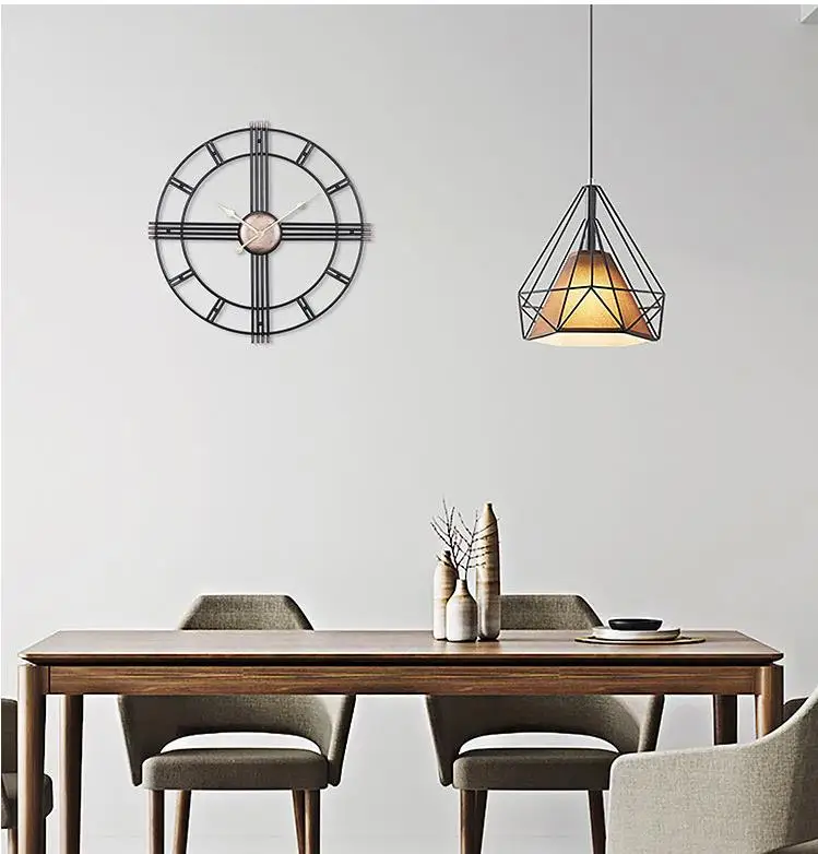 50cm Retro Iron Art Antiquing Mute Wall Clocks Home Office Decor Silent Clock Quartz Watch Wall Clock Modern Design New Arrival