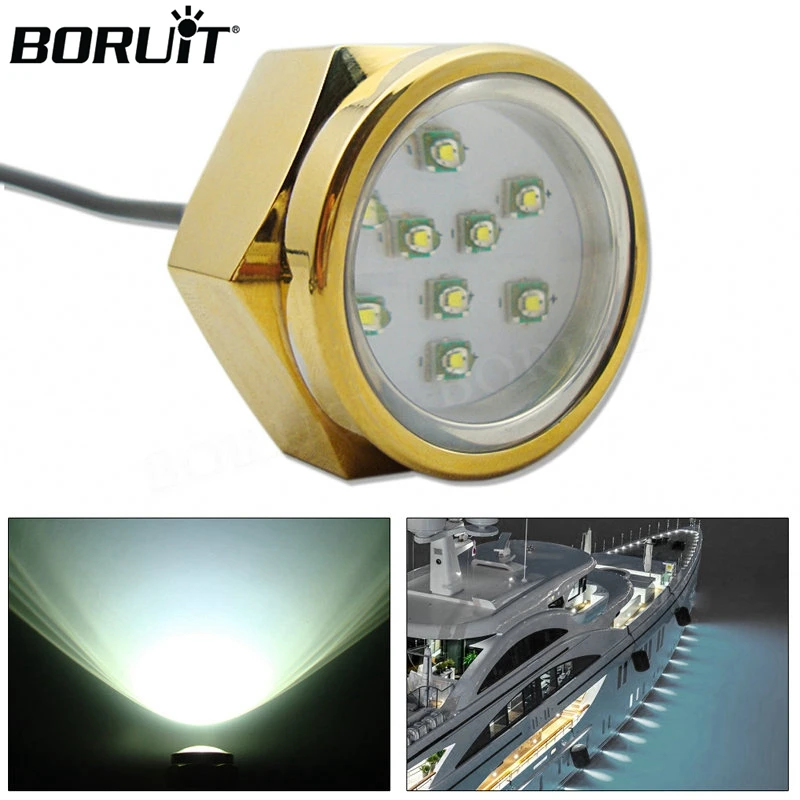 

BORUiT Waterproof IP68 27W LED Navigation Anchor Lamp Pond Light 12V-24V 9 LED Boat Light Underwater Anti-Corrosion Boat Lamp