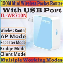 Китайская прошивка высокого качества TP-Link 802.11b/g/n 150 Мбит/с Мини Портативный WiFi беспроводной-N роутер AP повторитель, USB порт* 1