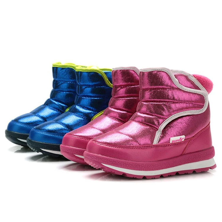 30% шерсть ботинки для мальчиков и девочек легкие водонепроницаемые Зимние ботильоны смесь шерсти Нескользящая зимняя обувь для девочек и мальчиков