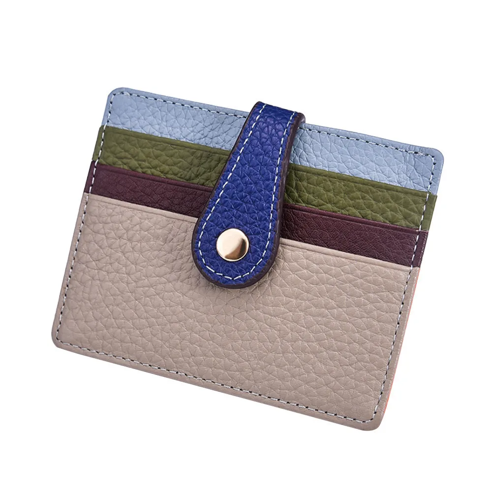

Men's Doka Small Card Bag Ms. Mixed Color Buckle Coin Purse Contrast Color Small Square Bag Portable Card Case Dropship Y429