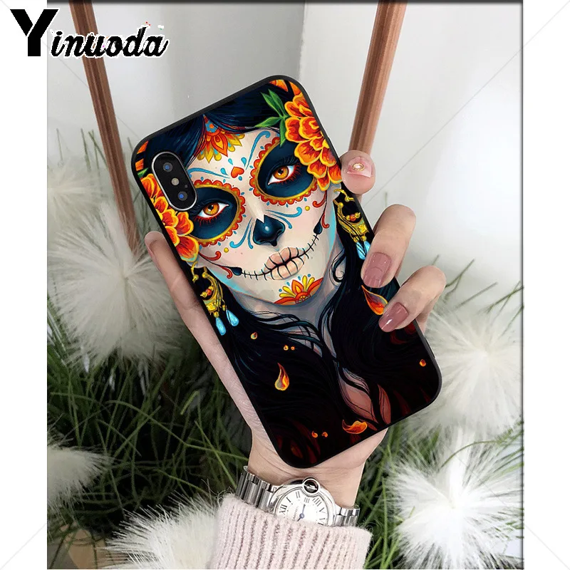 Catrina beautiful rose girl Skull Art