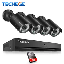 Techege 4CH 48V PoE NVR POE System 2.0MP Onvif PoE IP Camera Waterproof IP66 P2P Remote View XMEye Surveillance CCTV System