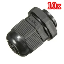 Новейшая модель; 10 шт. черный кабельный сальник для герметизации провода с M16x1.5 IP68 нить кабель сжатия желез Водонепроницаемый контргайки напряжения фарш 3 см
