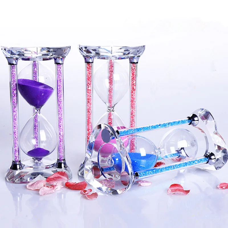 

2018 Creative Crystal Diamond Sand Clock Ampulheta Hourglass 30 Minute Decorative Household Items Characteristics Arts Gifts 14