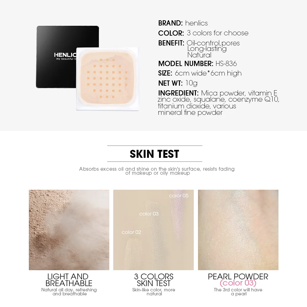 HENLICS Make UP Set 2 шт./компл. Отделка Макияж Loose Powder + Face Primer масло для лица Управление