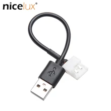 Conector de tira, 5 peças 2pin led usb para dc 5 v 8mm 10mm 2 pinos conectores de tira de led 5050 3528 2835 ip20 ip65