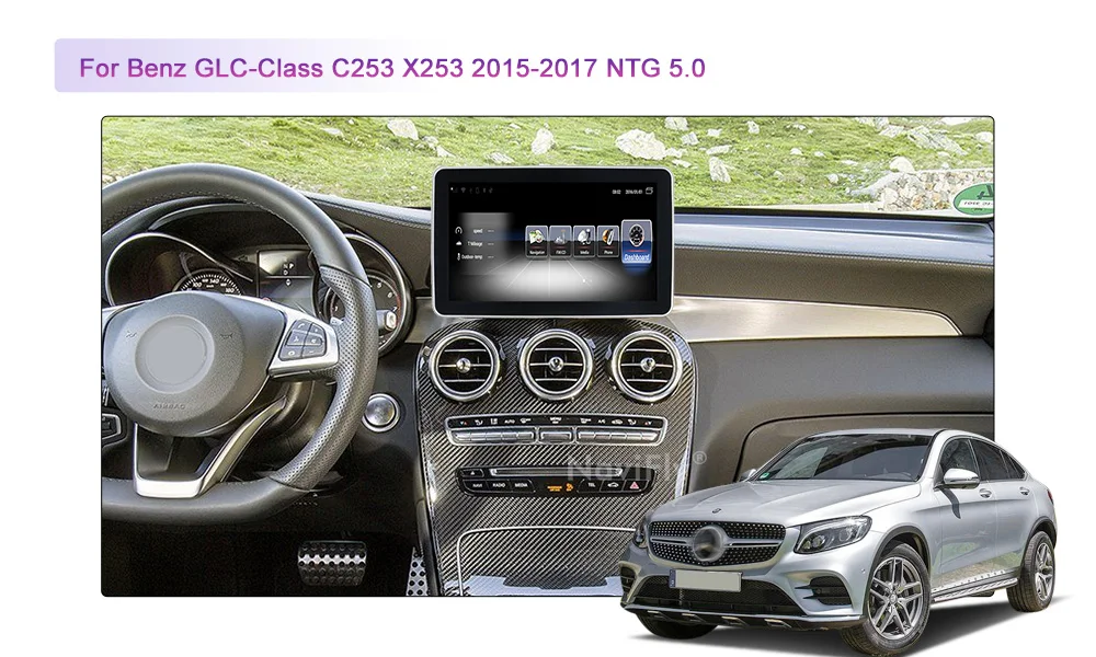 Best Navifly 3G RAM Android HD screen Car Audio gps Multimedia player for Mercedes Benz GLC X253 2015-2017 support DVR View camera 7