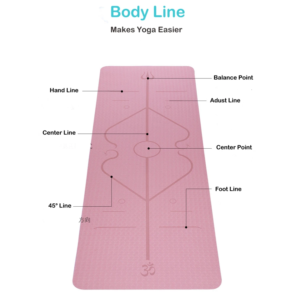 Extra Thick TPE Yoga Mat 8mm 183*61cm Yoga Beginner Body Line Non-slip Exercise Yoga Mat TPE acupressure Mat Yoga Esterilla Yoga