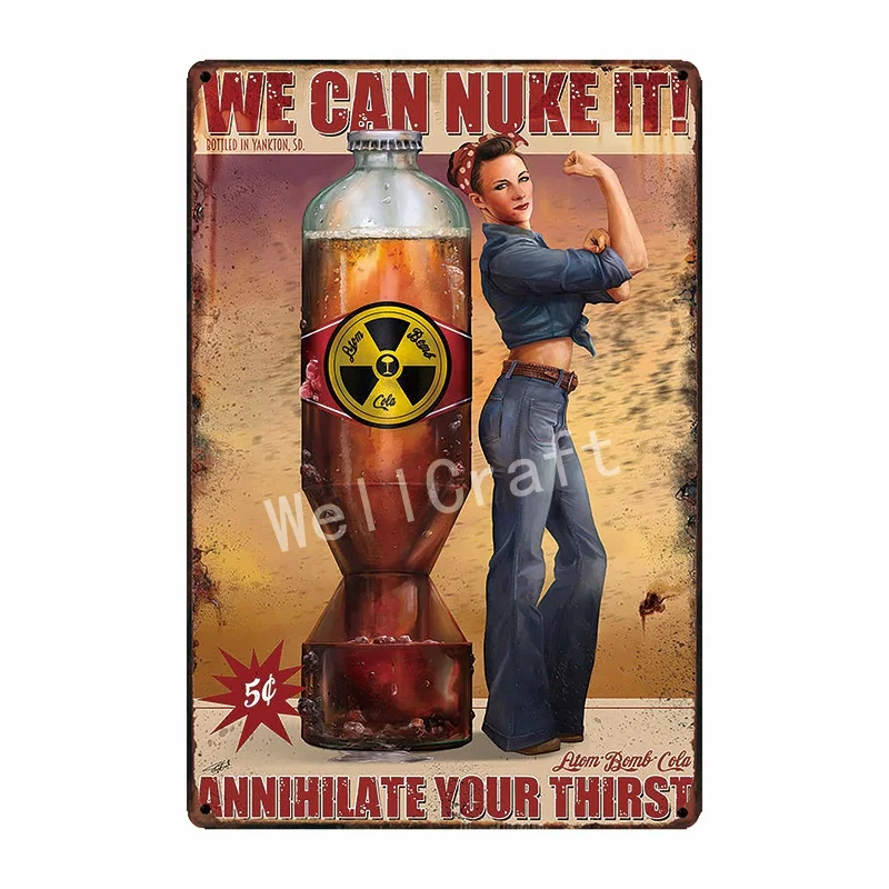 [WellCraft] Fallout 3 4 игры NUKE COLA металлические знаки настенный плакат Декор для дома комнаты школы железная живопись FG-233 - Цвет: WA 3007