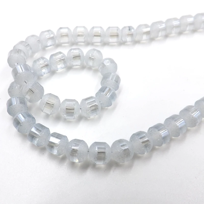 6MM 100pcs Matte and Polish Round Bead Crystals Glass Beads Middle