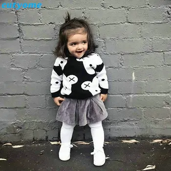 

Warm Kids Sweater For Girls Fashion Long Sleeve Black&White Bear Children Boys Sweater Clothes Knitwear Clothes For Baby 12M-5Y
