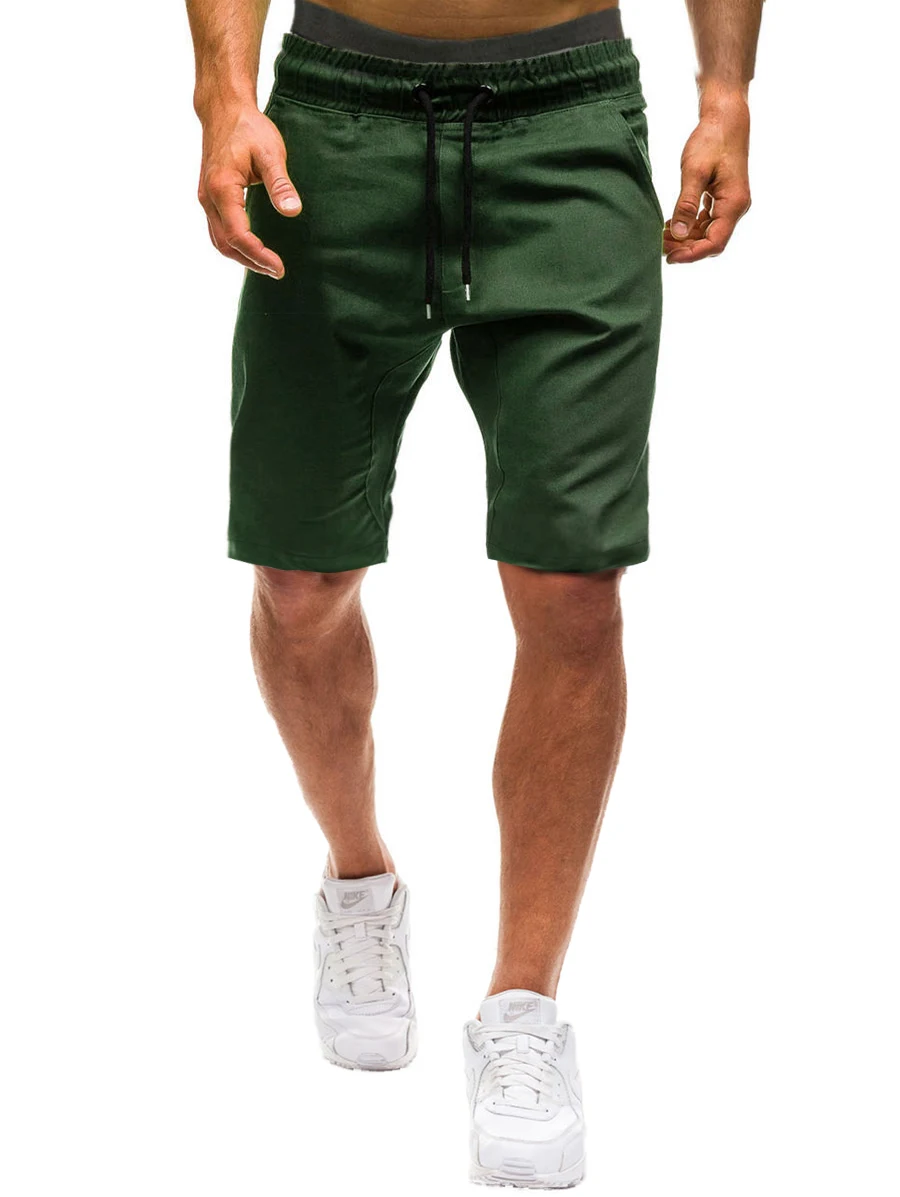 UNPADUPE Mens Solid shorts Summer Casual Drawstring Breathable Straight Cargo Shorts High Quality Male Elastic waist short Homme