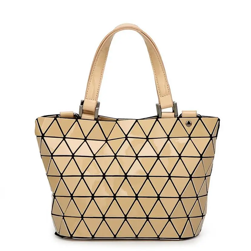 Maelove Новинка, женская сумка, геометрические блестки, зеркальные, простые складные сумки, повседневные сумки, Известный логотип - Цвет: small size gold