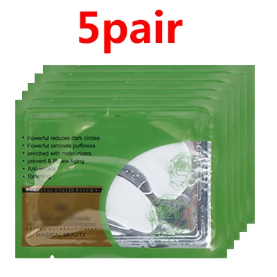 style 1- 5pair Патчи для глаз коллагеновая кристальная маска для глаз увлажняющий крем для век маски для лица против морщин Удаление темных кругов тонкие линии патчи для глаз - Цвет: style 1- 5pair
