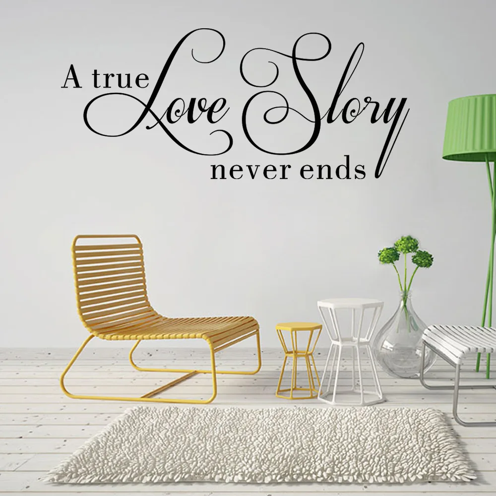 A TRUE LOVE STORY NEVER ENDS Quotes Wall Stickers Room Decor House A TRUE LOVE STORY NEVER ENDS Quotes Wall Stickers Room Decor House