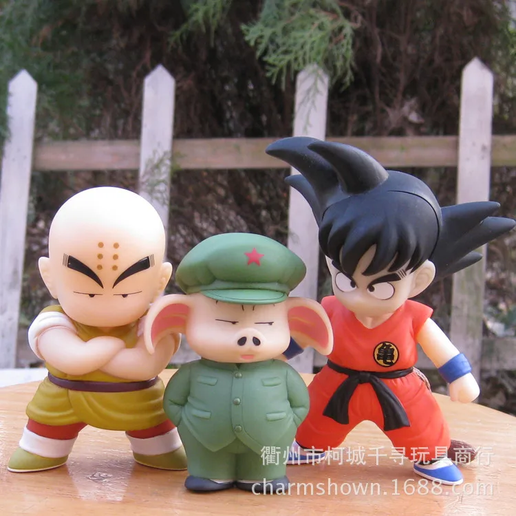 

3pcs/set Dragon Ball Z Goku Kuririn Oolong Action Figure PVC Collection figures toys for christmas gift brinquedos Free shipping