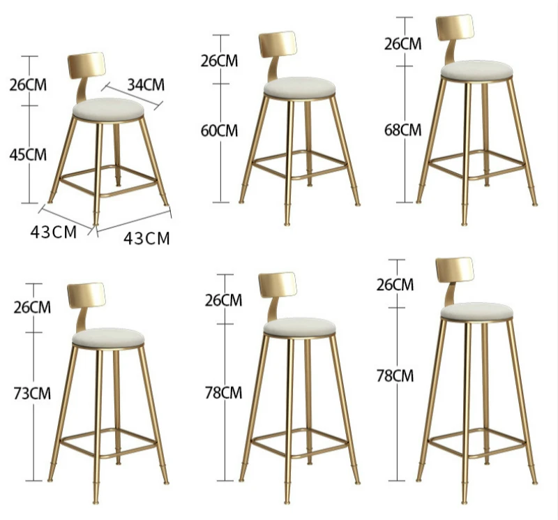 Nordic Style Iron Art Bar Chair Creative Multi-function Commercial High Stool with Backrest and Footrest Safe Coffee Shop Chair Nordic Style Iron Art Bar Chair Creative Multi-function Commercial High Stool with Backrest and Footrest Safe Coffee Shop Chair