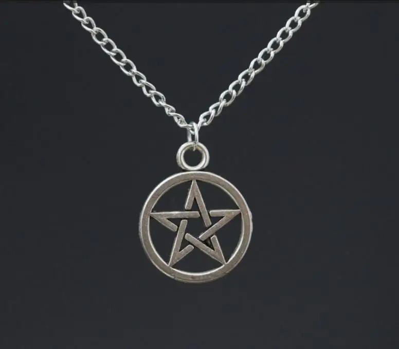 

Supernatural Pentagram Charms Pendant 18" Chain Necklace - Wicca Pagan Goth