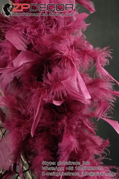 8  80 Gram Fluffy deyd fuchsia  Turkey Chandelle Feather Boa for Decoration (23)