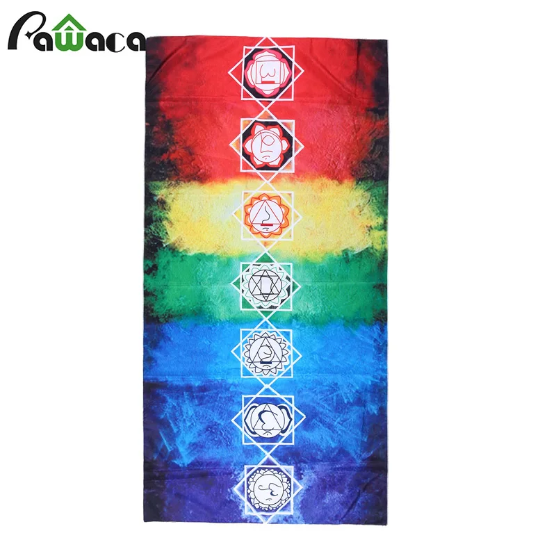

Wall Hanging Tapestry Bohemia India Mandala Beach Throw Towel Mat 7 Chakra Mat Tapestry Rainbow Stripes Travel Blanket 150x75cm