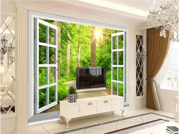 

3d wallpaper custom photo mural non-woven Outside the window fresh path decoration painting living room wallpaper for walls 3d