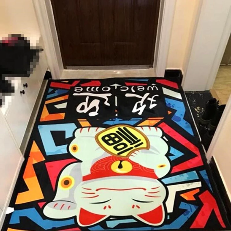 Chinese Style Cartoon Cat Elephant 3D Kids Living Room Carpet Thick Soft Bedroom Non-slip Doormat Kitchen Bathroom Mat Rugs