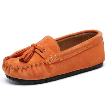 

New Children Tassel Loafers Boys Leather Shoes Flat with Casual Baby Toddler Breathable Genuine Leather Student Kids Shoes 02B