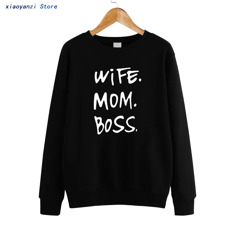 

Women high quality Unisex cotton wife mom boss print Sweatshirts Pullovers casual cool Hoodies Sweatshirt euu345-5