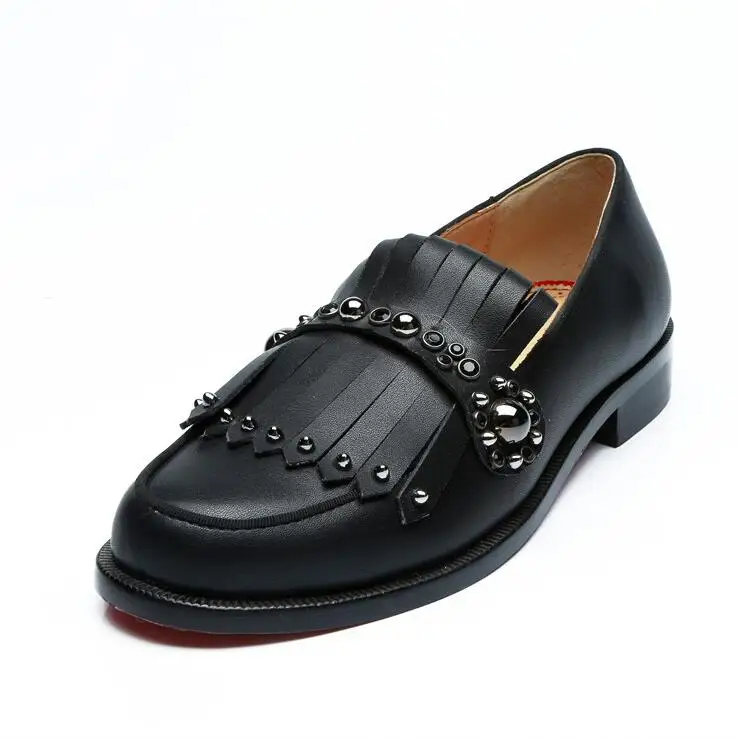 SHOOEGLE/мужские черные туфли из лакированной кожи с бахромой; золотые шпильки; Лоферы без шнуровки; Мужские модельные туфли под заказ - Цвет: Style 2