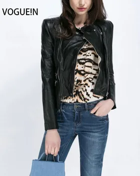 

VOGUE!N New Womens Ladies Faux Soft Leather Jackets HOT Autumn Winter Pu Black Blazer Zippers Coat Motorcycle Outerwear