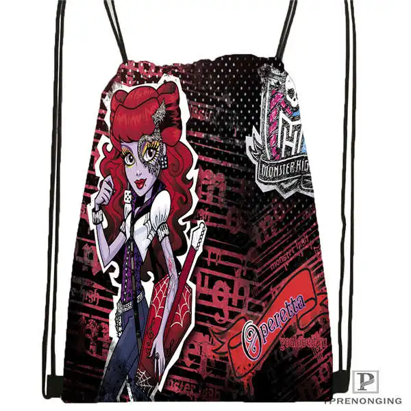 Пользовательские youloveit_ru_monster_high Drawstring сумка-рюкзак милый рюкзак дети сумка(черный назад) 31x40 см#180611-01-42 - Цвет: Drawstring Backpack