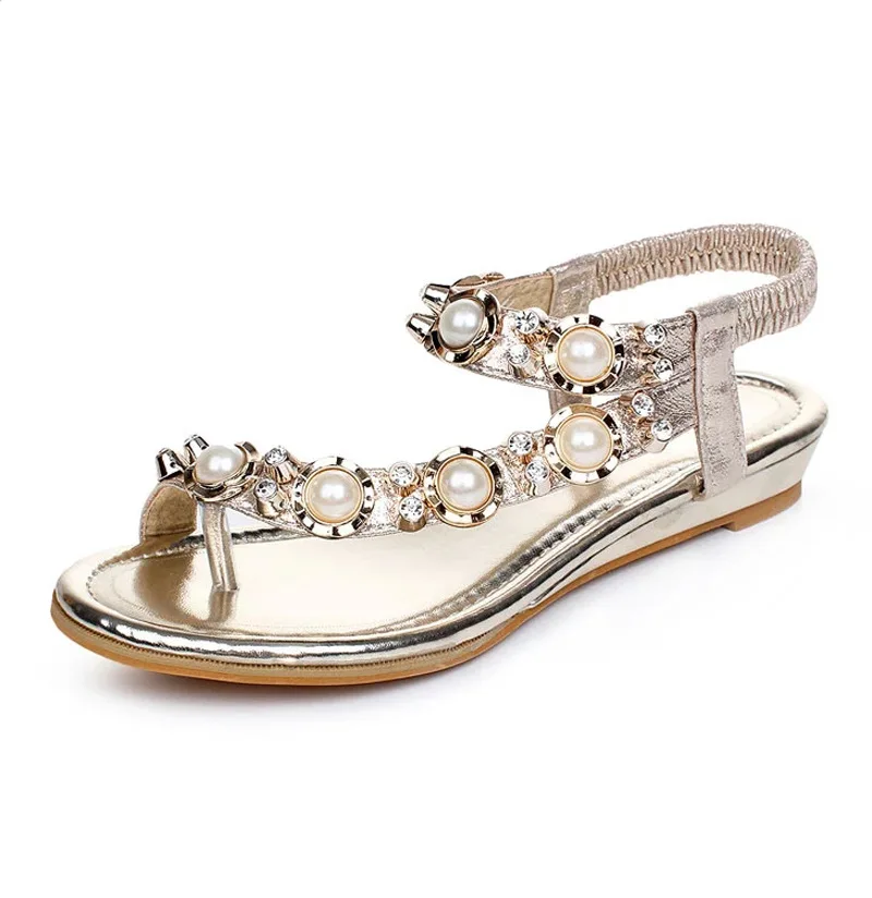 bridal flat sandals with crystals