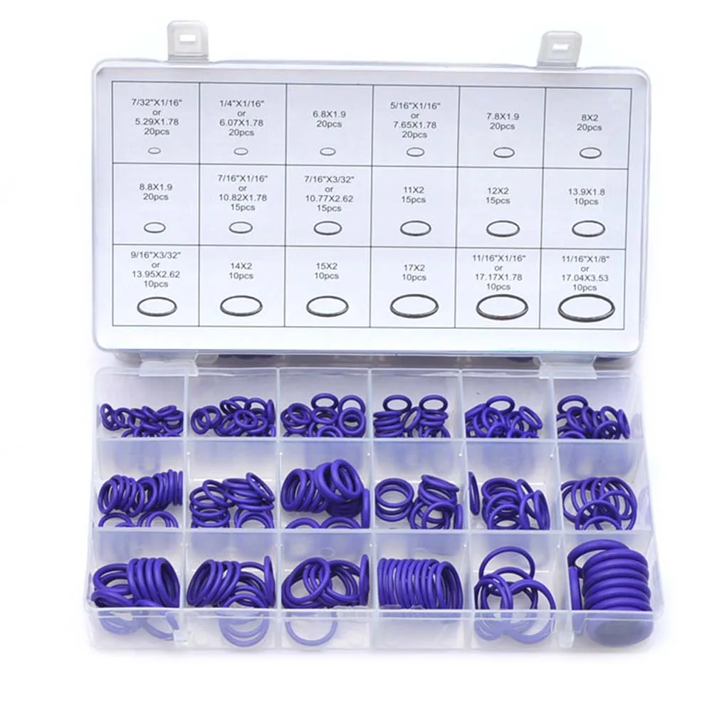 270PCs Purple Air Conditioning HNBR O Rings Car Auto Repair Tools