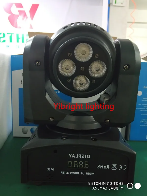 Двухсторонняя Светодиодная лампа для мытья луча 4x10 Вт + 1x10 RGBW DMX 512 с вращающейся