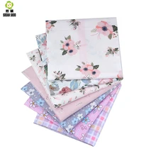 Shuanshuo Новая розовая Цветочная серия хлопчатобумажная Лоскутная Ткань Жир четверть пряди Ткань для шитья кукольной ткани 40*50 см 7 шт./лот