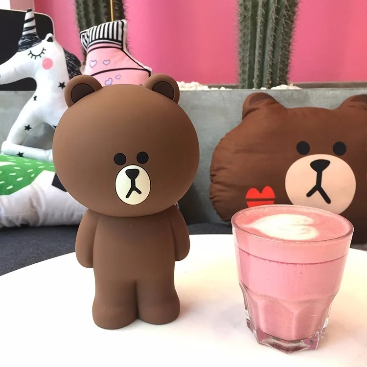 Милый чехол-пенал с объемным рисунком из мультфильма, кавайный корейский Чехол-пенал из силикагеля, подарок для девочек и мальчиков, школьные принадлежности - Цвет: Brown Bear