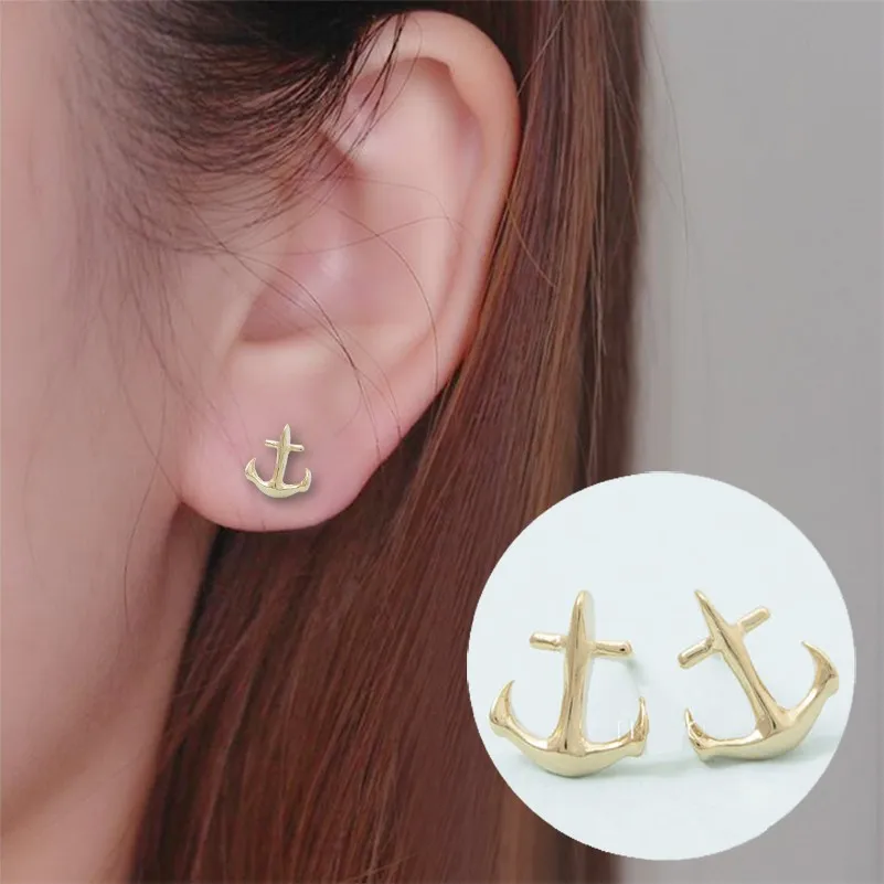 

Oly2u Vintage Navigation Tiny Anchor Stud Earrings for Women Girls Pirate Accessories Cos Party Jewelry