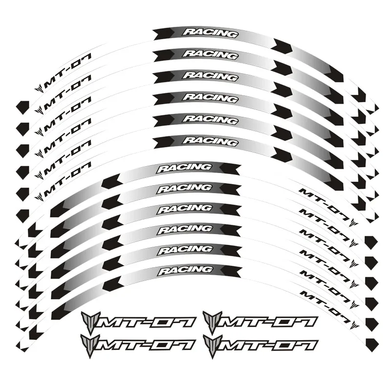 Высокое качество 12 шт. мотоцикл MT07 колесные наклейки полоса светоотражающий обод наклейка для Yamaha mtmt07