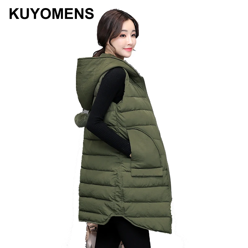 Fur hooded winter vests for women women images