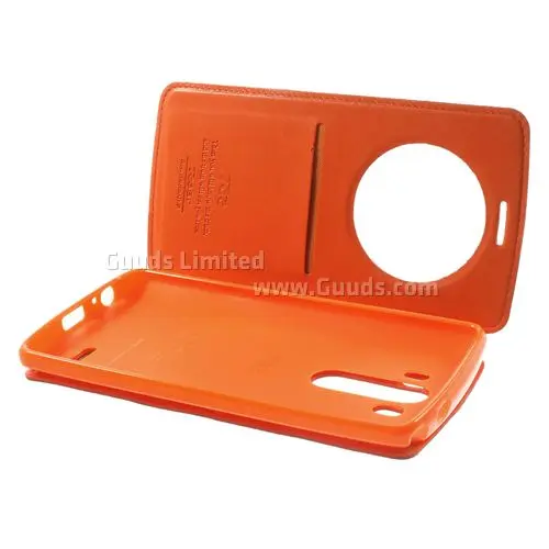 Roar Korea Noble Quick Circle Leather Flip Cover for LG G3 D850 D855 LS990 - Orange