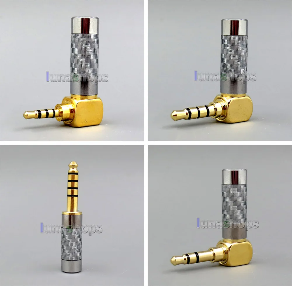 

L Angle 3.5mm 2.5mm 4.4mm Balanced TRRS Carbon Plug adapter For Astell & Kern AK380 AK240 AK100i II AK70 LN006244