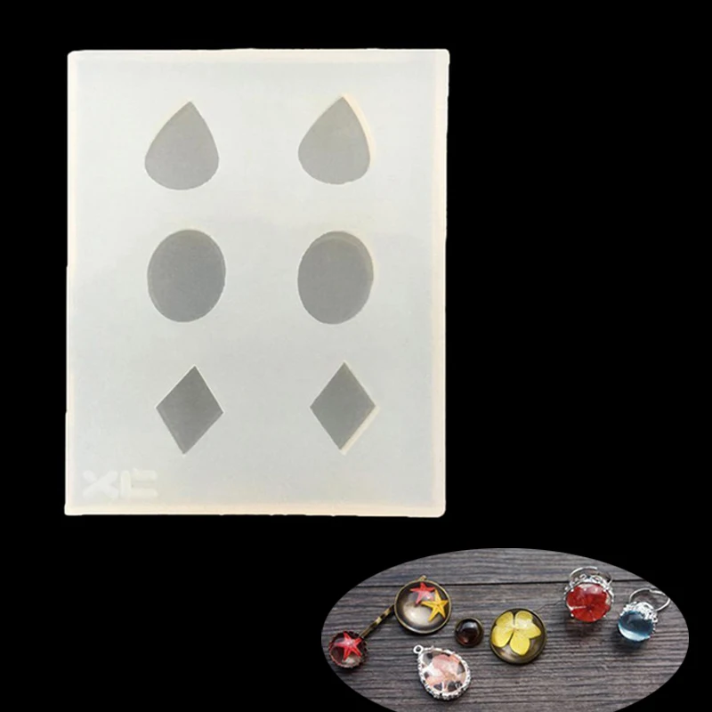 Rhombus Round Water Drop Shaped Crystal Pendant Beads Casting Molds