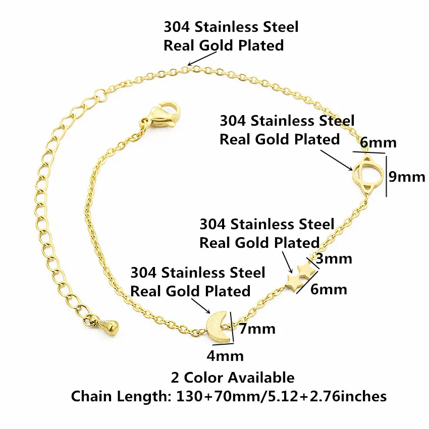 Для мусульманского праздника Рамадан золотистый, серебристый, простой романтическая пара «Луна», «Звезды» браслет Сатурн для Для женщин из нержавеющей стали для вечеринки ювелирные изделия аксессуары